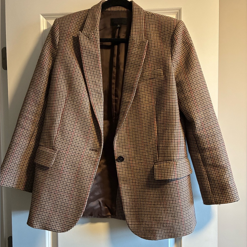Nili Lotan Brown Checkered Blazer